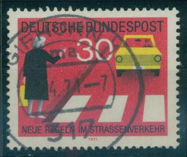 BUND_1971_PLATTENFEHLER_Nr_673_I_gestempelt_Bild1