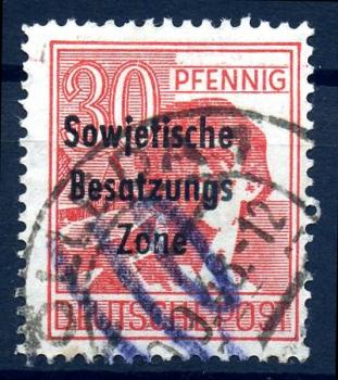 SBZ_1948_PLATTENFEHLER_Nr_192_F55_gestempelt_Bild1
