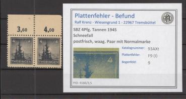 SBZ_1945_PLATTENFEHLER_Nr_93AXt_I_postfrisch_Bild1