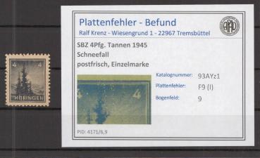 SBZ_1945_PLATTENFEHLER_Nr_93AYz1_I_postfrisch_Bild1