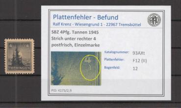 SBZ_1945_PLATTENFEHLER_Nr_93AXt_II_postfrisch_Bild1