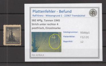 SBZ_1945_PLATTENFEHLER_Nr_93AXp1_II_postfrisch_Bild1