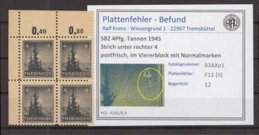 SBZ_1945_PLATTENFEHLER_Nr_93AXp1_II_postfrisch_Bild1