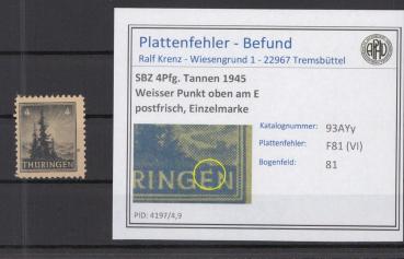 SBZ_1945_PLATTENFEHLER_Nr_93AYy_VI_postfrisch_Bild1