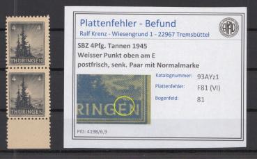 SBZ_1945_PLATTENFEHLER_Nr_93AYz1_VI_postfrisch_Bild1