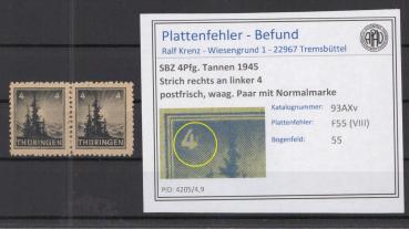 SBZ_1945_PLATTENFEHLER_Nr_93AXv_VIII_postfrisch_Bild1