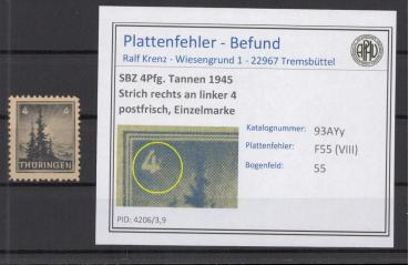 SBZ_1945_PLATTENFEHLER_Nr_93AYy_VIII_postfrisch_Bild1