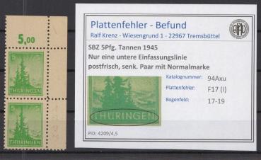 SBZ_1945_PLATTENFEHLER_Nr_94AXu_I_postfrisch_Bild1