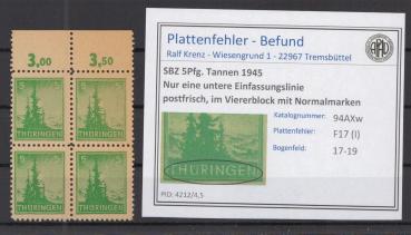 SBZ_1945_PLATTENFEHLER_Nr_94AXw_I_postfrisch_Bild1