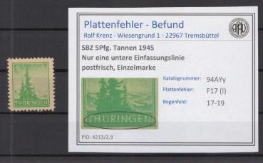 SBZ_1945_PLATTENFEHLER_Nr_94AYy_I_postfrisch_Bild1