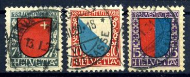 SCHWEIZ_1920_Nr_153_155_gestempelt_Bild1