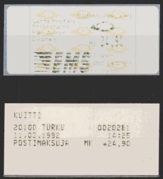 FINNLAND_ATM_1992_Nr_12.2_Z4_postfrisch_Bild1