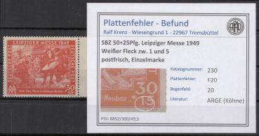 SBZ_1948_PLATTENFEHLER_Nr_230_F20_postfrisch_Bild1