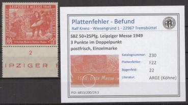 SBZ_1948_PLATTENFEHLER_Nr_230_F22_postfrisch_Bild1