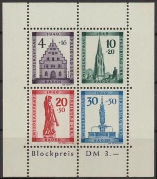 FRZ.ZONE_BADEN_1949_Bl.1A/B_postfrisch_Bild1
