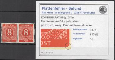 KONTROLLRAT_1947_PLATTENFEHLER_Nr_917_I_postfrisch_Bild1