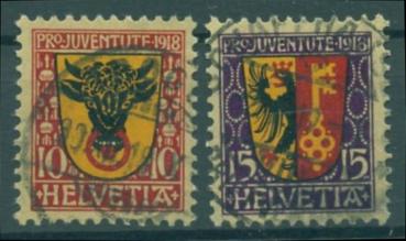SCHWEIZ_1918_Nr_143_144_gestempelt_Bild1