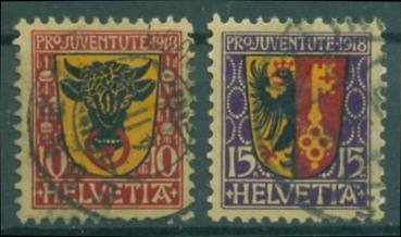 SCHWEIZ_1918_Nr_143_144_gestempelt_Bild1