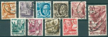 FRZ.ZONE_WUERTTEMBERG_1948_Nr_28_37_gestempelt_Bild1
