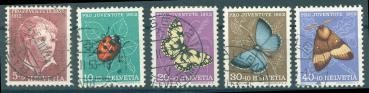 SCHWEIZ_1952_Nr_575_579_gestempelt_Bild1