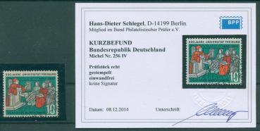 BUND_1957_PLATTENFEHLER_Nr_256_IV_gestempelt_Bild1