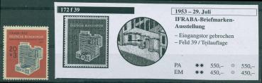 BUND_1953_PLATTENFEHLER_Nr_172_f39_postfrisch_Bild1