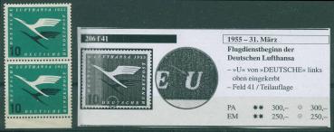 BUND_1955_PLATTENFEHLER_Nr_206_f41_postfrisch_Bild1