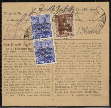 Preview: SBZ_1948_Interessante_Paketkarte_mit_Nr_203_gestempelt_Bild2
