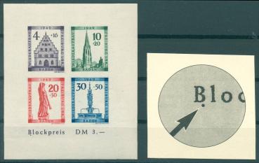 FRZ.ZONE_BADEN_1949_Bl.1B_postfrisch_Bild1