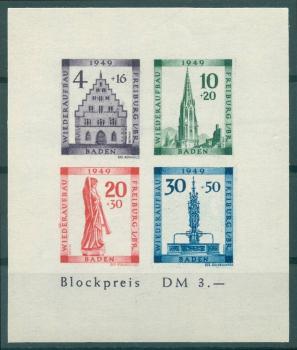 FRZ.ZONE_BADEN_1949_Bl.1B_VI_postfrisch_Bild1