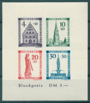 FRZ.ZONE_BADEN_1949_Bl.1B_IV_postfrisch_Bild1