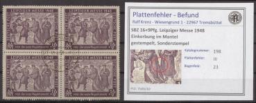SBZ_1948_PLATTENFEHLER_Nr_198_III_gestempelt_Bild1