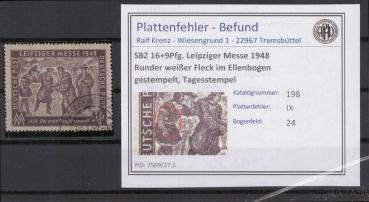 SBZ_1948_PLATTENFEHLER_Nr_198_IX_gestempelt_Bild1