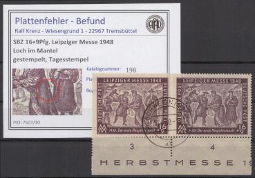 SBZ_1948_PLATTENFEHLER_Nr_198_IV_gestempelt_Bild1