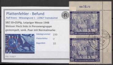 SBZ_1948_PLATTENFEHLER_Nr_199_V_gestempelt_Bild1