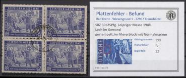 SBZ_1948_PLATTENFEHLER_Nr_199_IV_gestempelt_Bild1