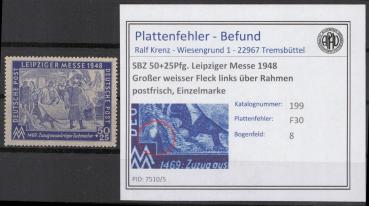 SBZ_1948_PLATTENFEHLER_Nr_199_V_postfrisch_Bild1