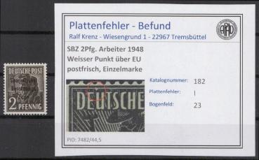 SBZ_1948_PLATTENFEHLER_Nr_182_I_postfrisch_Bild1