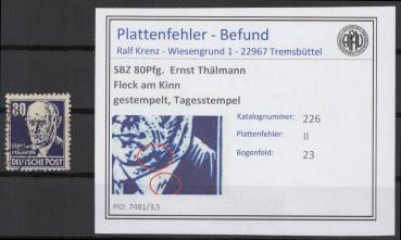 SBZ_1948_PLATTENFEHLER_Nr_226_II_gestempelt_Bild1