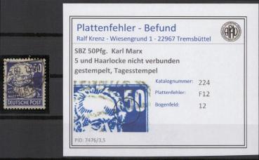 SBZ_1948_PLATTENFEHLER_Nr_224_F12_gestempelt_Bild1