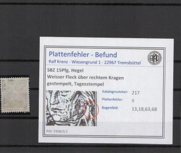 SBZ_1948_PLATTENFEHLER_Nr_217a_II_gestempelt_Bild1