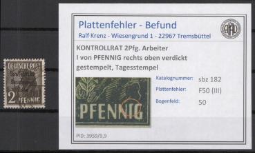 SBZ_1945_PLATTENFEHLER_Nr_182_F50_gestempelt_Bild1