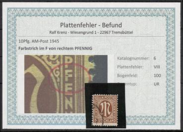 BIZONE_1948_PLATTENFEHLER_Nr_6VIII_gestempelt_Bild1