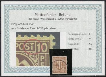 BIZONE_1948_PLATTENFEHLER_Nr_6VI_gestempelt_Bild1