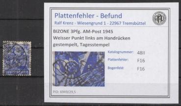 BIZONE_1948_PLATTENFEHLER_Nr_48II_F16_gestempelt_Bild1