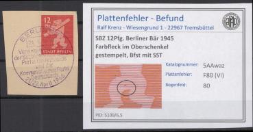 SBZ_1945_PLATTENFEHLER_Nr_5Awaz_VI_gestempelt_Bild1
