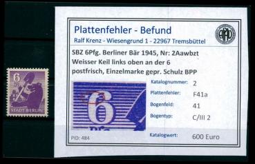 SBZ_1945_Nr_2Aawbzt_F41a_postfrisch_Bild1