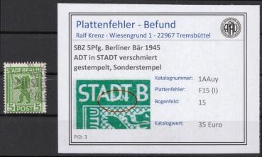 SBZ_1945_PLATTENFEHLER_Nr_1AAuy_I_gestempelt_Bild1