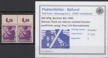 SBZ_1945_PLATTENFEHLER_Nr_2Aawbz_VI_postfrisch_Bild1