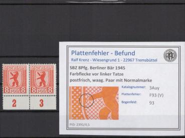 SBZ_1945_PLATTENFEHLER_Nr_3Auy_V_postfrisch_Bild1